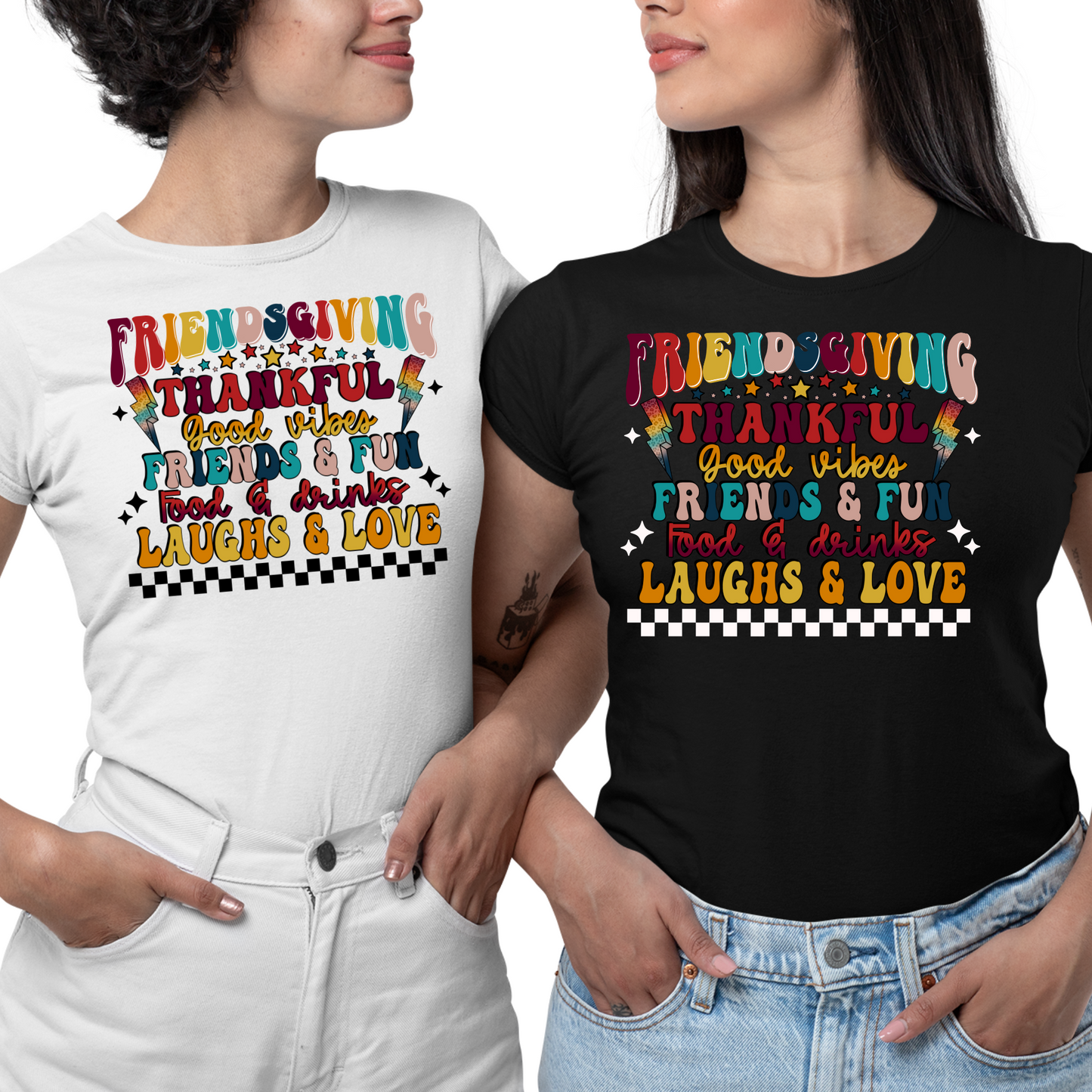 Friendsgiving Thankful Good Vibes - Unisex T-Shirt