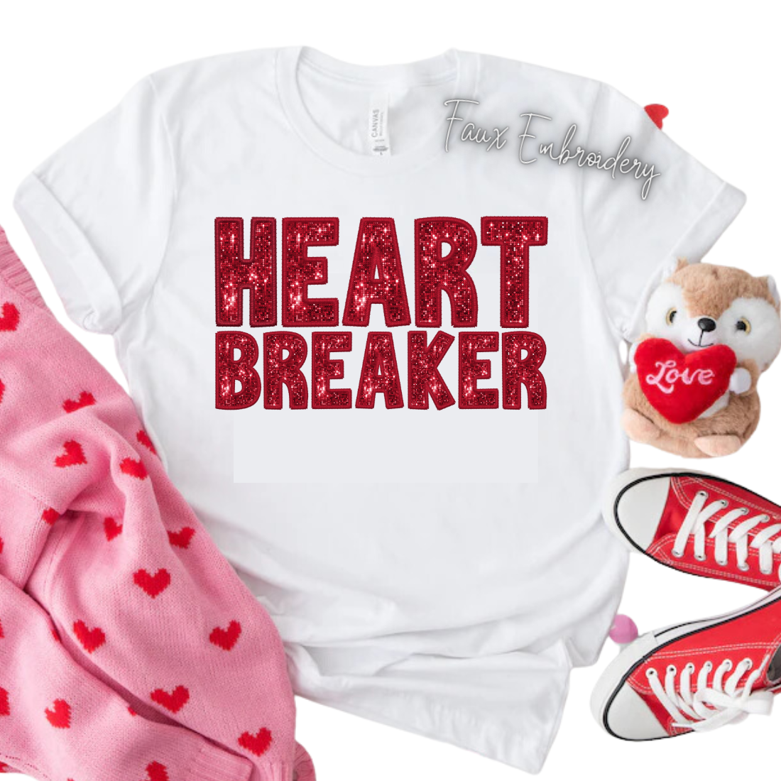 Faux Embroidery / HeartBreaker - Unisex T-Shirt